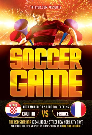 Soccer Match Free Flyer Template