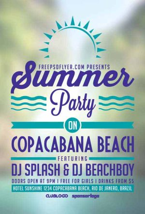 Summer Beach Party Free Flyer Template