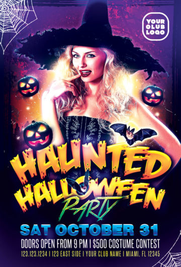Haunted Halloween Costume Party Flyer Template