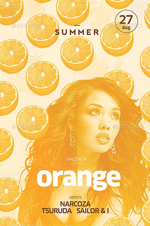 Orange Summer Flyer and Poster Design