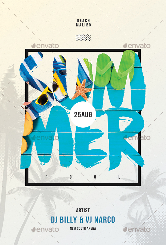 Summer Pool Party Flyer Template