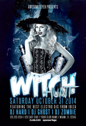 Witch Hunt Halloween Party Flyer Template