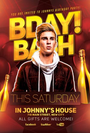 Bday Bash Party Flyer Template