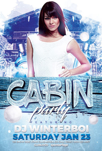 Cabin Party Flyer Template