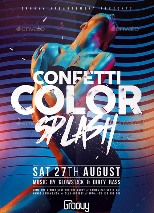 Confetti Color Splash Flyer Template