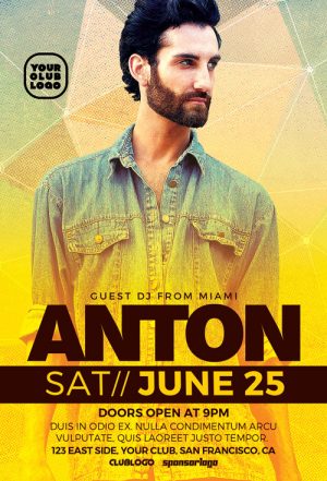 DJ Anton Club Party Flyer Template