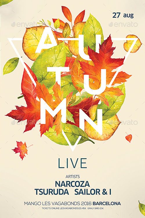Autumn Live Event Flyer Template