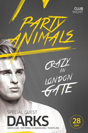 Party Animals Club Flyer and Poster Template