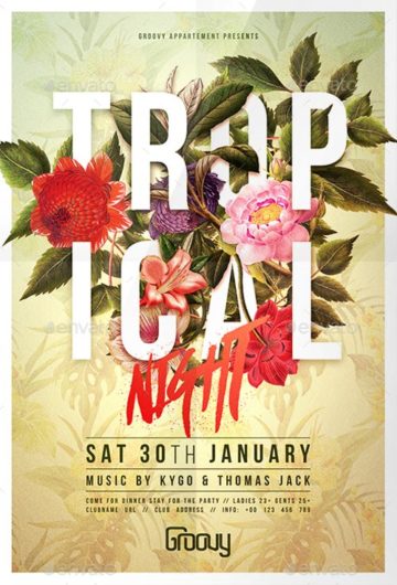 Tropical Night Flyer Template