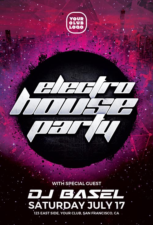 Electro House Free PSD Flyer Template
