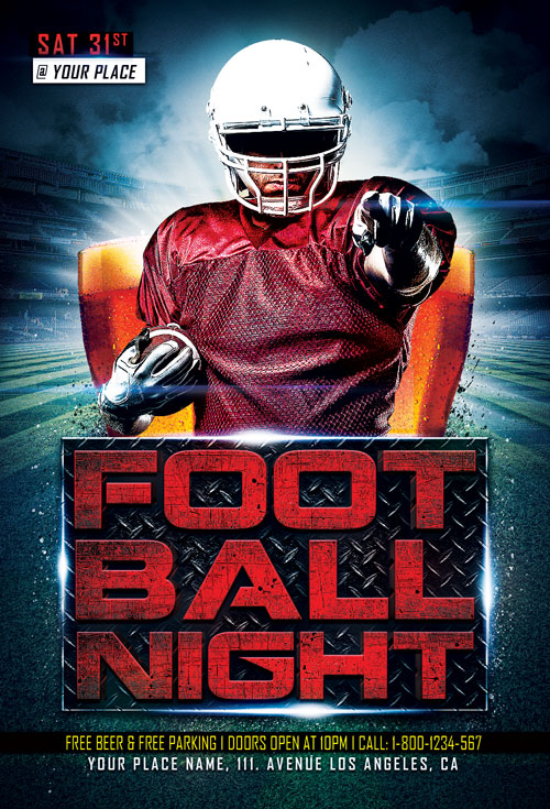 Football Night Sports Flyer Template