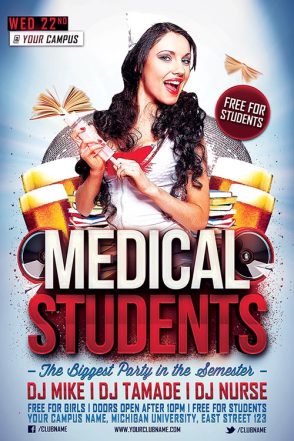 Medical Students Party Flyer Template