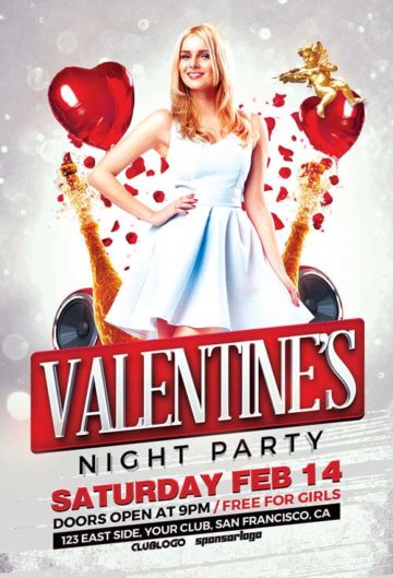 Valentine's Day Party PSD Flyer Template
