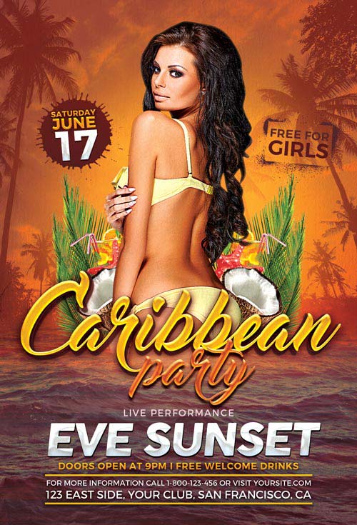 Carribean Party Flyer Template