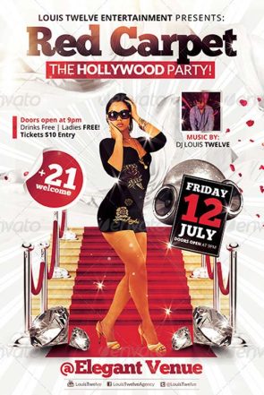 Red Carpet Party Flyer Template