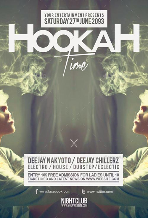 Hookah Chill Time Party PSD Flyer Template