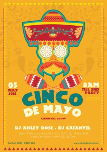 Cinco De Mayo Illustrator Flyer Template