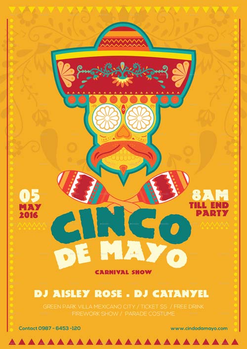Cinco De Mayo Illustrator Flyer Template Best Flyer For Mayo Parties 