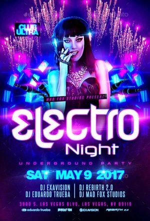 EDM Electro House Underground Music Party Flyer Template