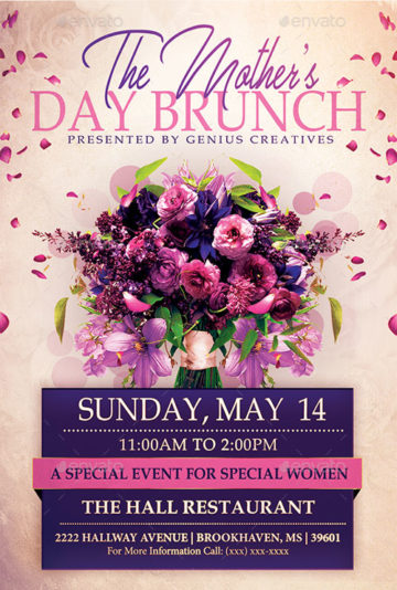 Mothers Day Brunch Event Flyer Template