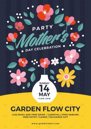 Mother's Day Illustration Flyer Template