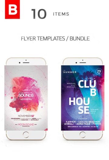 10 Summer Flyer Template Bundle for Summer, Club and Electro Events!