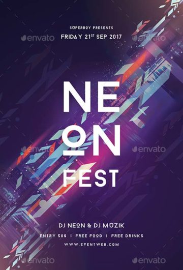 Neon Fest Party Flyer Template