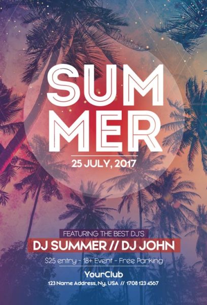 Summer Party Free Flyer Template