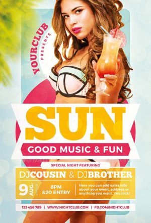 Summer Sun Party Flyer Template