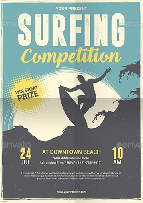 Surfing Competition Flyer and Poster Template