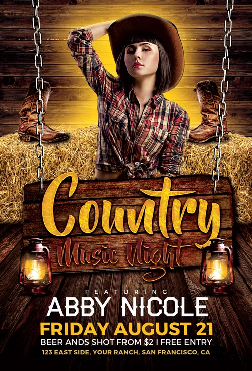 Country Music Night Flyer Template