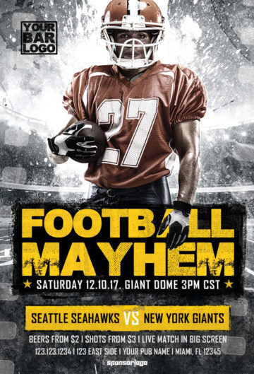Football Mayhem Vol 2 Flyer Template