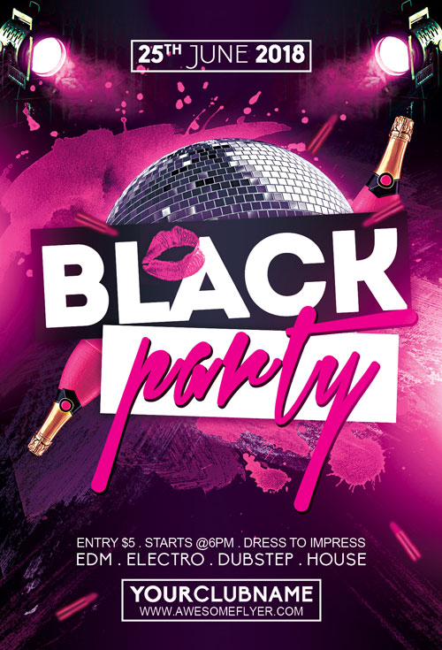 Black Party Night Flyer Template