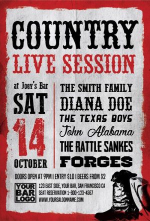 Country Live Session Flyer Template