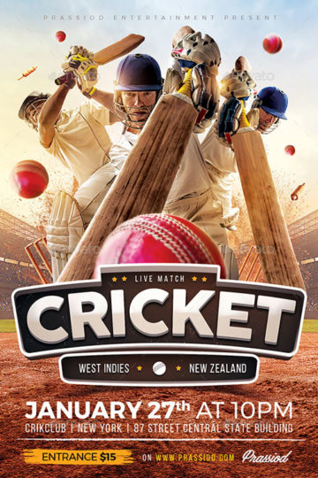 Cricket Match Flyer Template