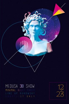 Medusa Electro Party Free Flyer Template