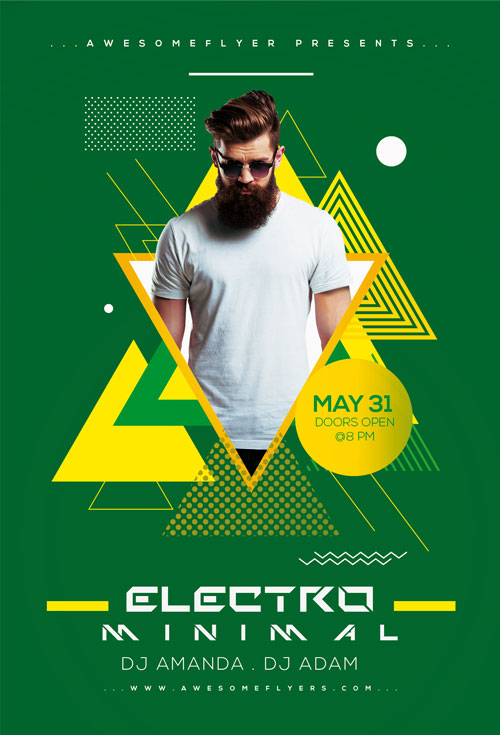 Minimal Electro DJ Flyer Template