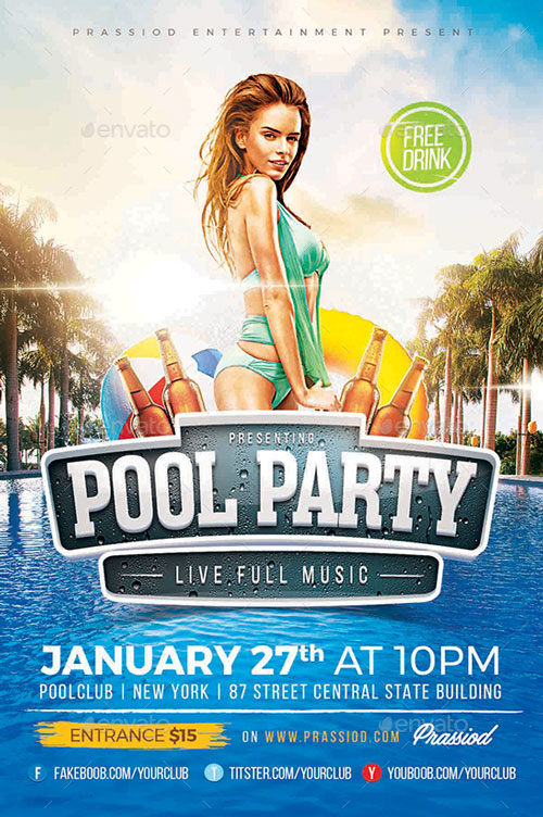 pool party flyer template