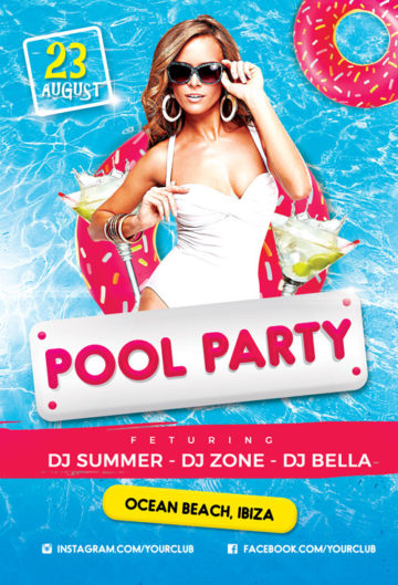 Summer Pool Party Flyer PSD Template