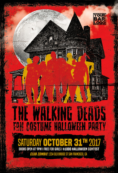 The Walking Dead Party Flyer Template
