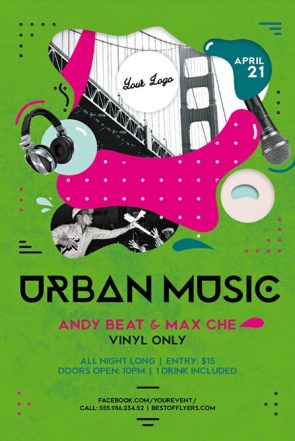 Urban Music Party Free Poster Template