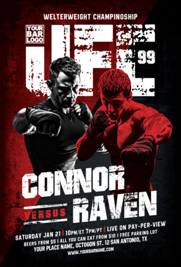 Warriors Night MMA Sport Flyer Template