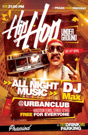 Hip Hop Underground Flyer Template for your next Hip Hop Music Event
