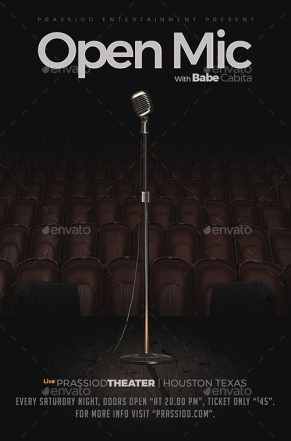 Open Mic Flyer Template for your next Comedy Event