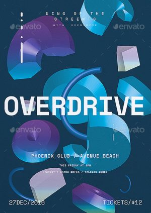 Electro Overdrive Poster and Flyer Template