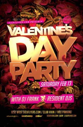 Valentines Day Night Flyer Template