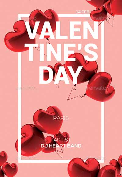 Valentines Day Party Poster and Flyer Template