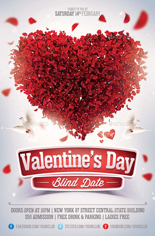 Valentines Love Day Flyer Template For Your Next Valentines Day Party