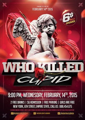 Who killed Cupid Valentines Party Flyer Template