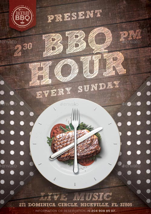 BBQ Hour Event Flyer Template